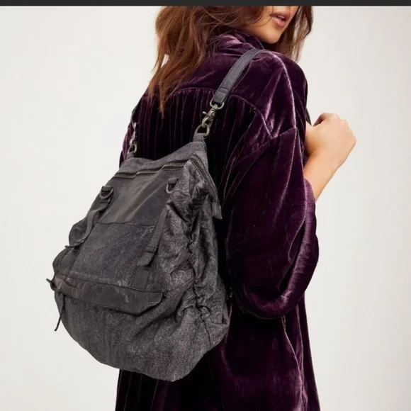 Free People Charcoal Gray Bag - Picture 1 of 8